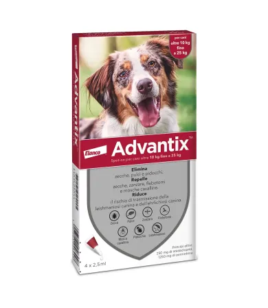 Advantix Spot On 4 Pipette 2,5 ml cani 10-25 kg