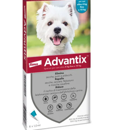 Advantix Spot On 6 pipette per cani da 4 a 10 kg
