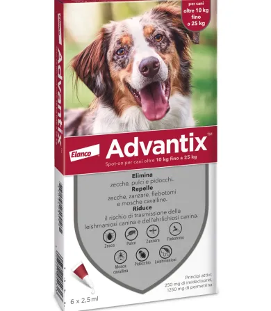 Advantix Spot On 6 pipette per cani da 10 a 25 kg