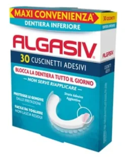 Algasiv Adesivo Protesi Inferiore per dentiera 30 pezzi