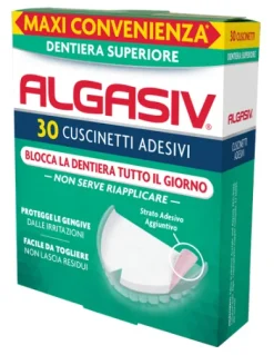 Algasiv Adesivo Protesi Superiore per dentiera 30 pezzi