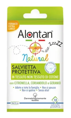 Alontan Natural Salvietta Protettiva contro zanzare 12 pezzi