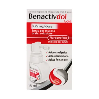 Benactivdol Gola contro dolore e gonfiore gola Spray 15 ml