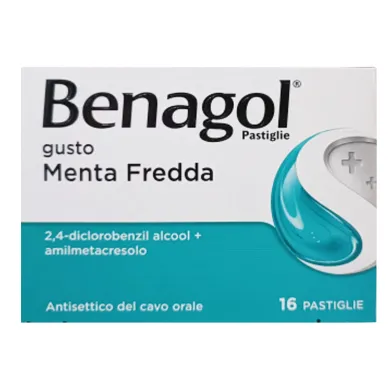 Benagol gusto Menta Fredda per il mal di gola 16 pastiglie