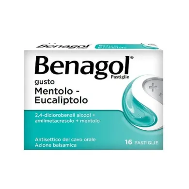 Benagol gusto Mentolo Eucalipto per il mal di gola 16 pastiglie