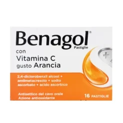 Benagol Vitamina C gusto Arancia per il mal di gola 16 pastiglie