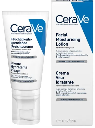 Cerave Crema Viso Idratante per pelli secche tubo da 52 ml