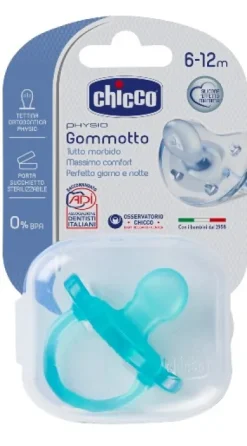 Chicco Gommotto Silicone bambino azzurro 6-12 mesi 1 pezzo