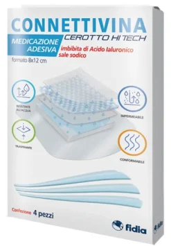 Connettivina Cerotto Hitech 4 pezzi acido ialuronico 8x12 cm