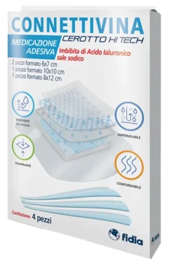 Connettivina Cerotto Hitech 4 pezzi acido ialuronico 4 misure