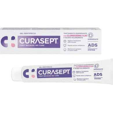 Curasept Dentifricio gel antiplacca 0.20 ADS Rigenerante 75 ml