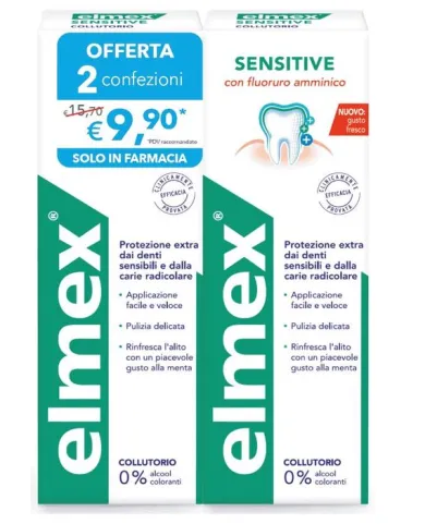 Elmex Sensitive Collutorio per l'igiene della bocca Bipack