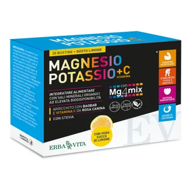 Erba Vita Magnesio e Potassio Vitamina C Arancia 20 bustine