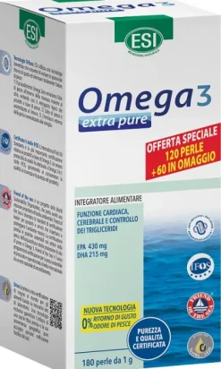 Esi Omega 3 Extra Pure Integratore Alimentare 180 perle