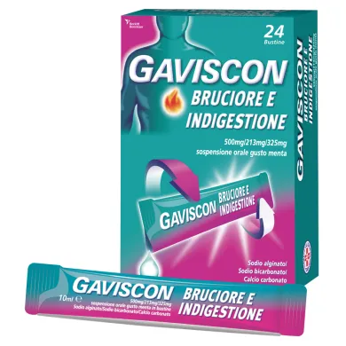 Gaviscon Bruciore e Indigestione contro acidità 24 bustine
