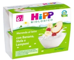 HIPP BIO MERENDA AL LATTE BANANA, MELA E LAMPONI