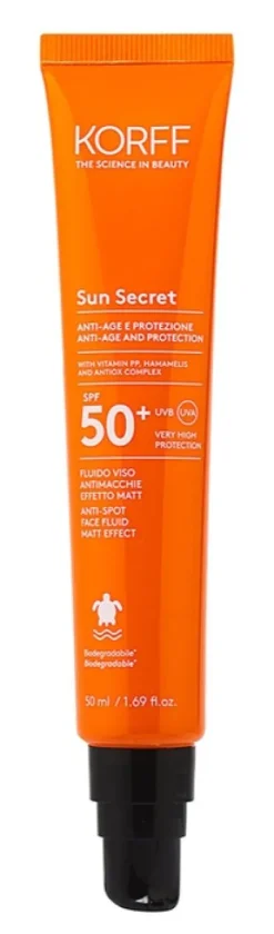 Korff Sun Secret Fluido Antimacchie Matt 50+ 50 ml