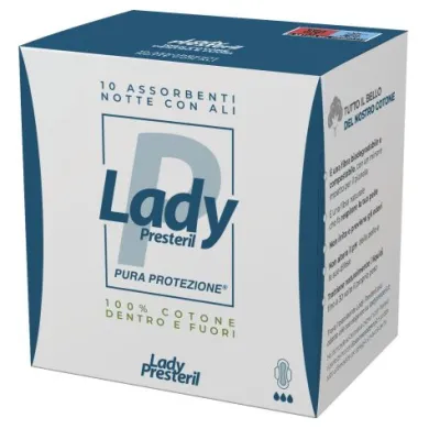Lady Presteril Pura Protezione 10 Assorbenti Notte con ali