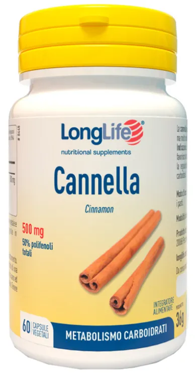 Longlife Cannella Integratore Alimentare 60 capsule 500 mg
