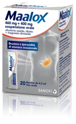 MAALOX 20 BUSTINE SOSPENSIONE ORALE 460 MG + 400 MG