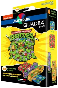 M-Aid Quadra Boys Ninja Turtles 18 Pezzi