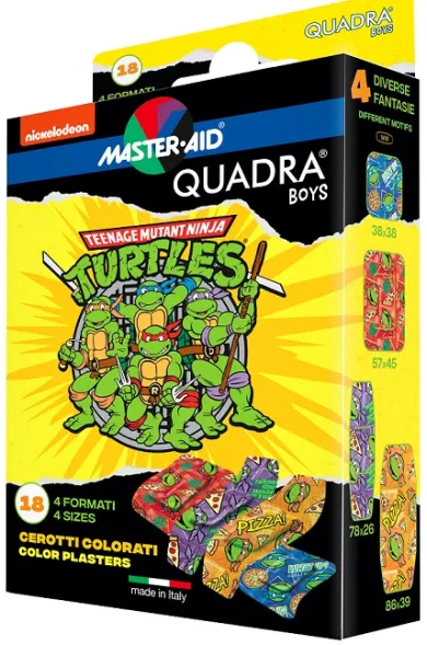 M-Aid Quadra Boys Ninja Turtles 18 Pezzi
