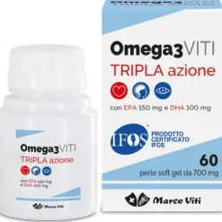 Marco Viti Omega3 Viti Tripla Azione Integratore 60 perle