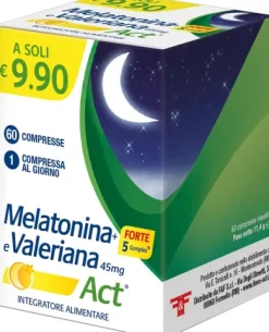 Melatonina Act + Valeriana Forte Integratore 60 compresse