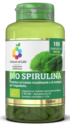 OPTIMA NATURALS BIO SPIRULINA COLOURS 180 COMPRESSE