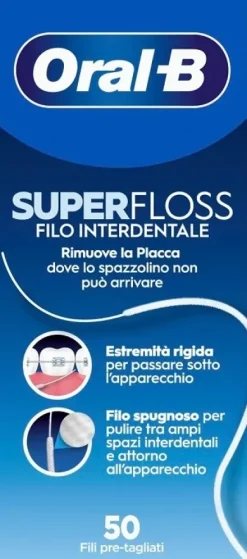 Oral-B Superfloss 50 Fili filo interdentale per denti