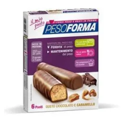 PESOFORMA BARRETTE CIOCCIOLATO E CARAMELLO 12 PEZZI