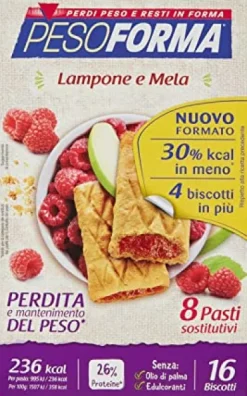 PESOFORMA BISCOTTI LAMPONE E MELA 16 PEZZI