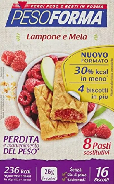 PESOFORMA BISCOTTI LAMPONE E MELA 16 PEZZI