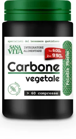 Sanavita Carbone Vegetale contro gas intestinali 30 compresse