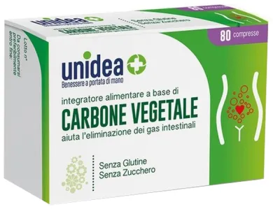Unidea Carbone Vegetale contro gonfiore 80 compresse