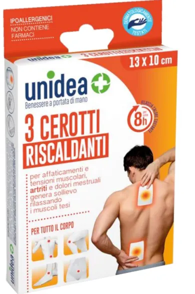Unidea Cerotto Auto Riscaldante contro dolori 3 pezzi