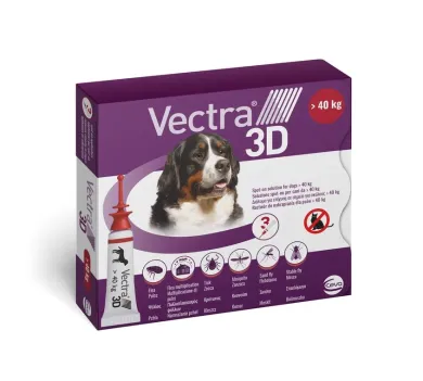 Vectra 3D cane +40 kg rosso 3 pipette